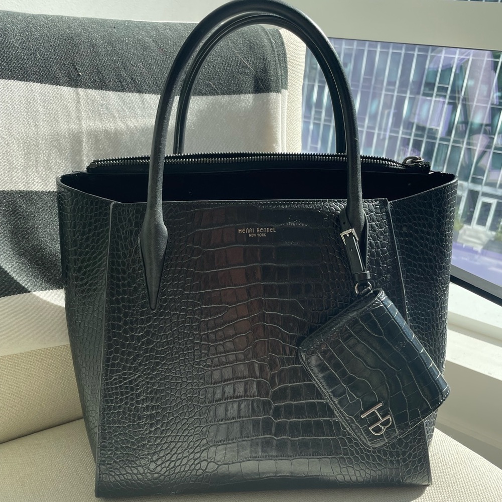 Henri Bendel Black Croc Tote - Limited Edition